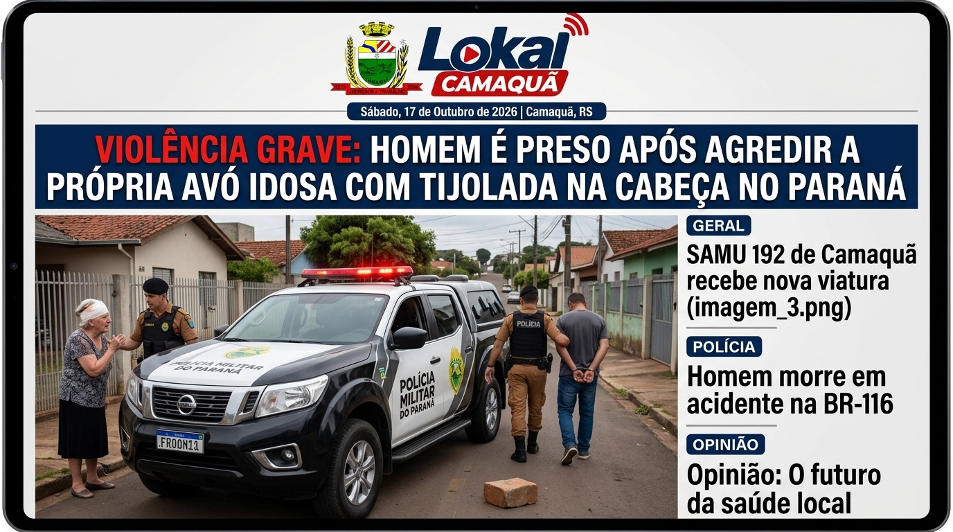 Violência grave: Homem é preso após agredir a própria avó idosa com tijolada na cabeça no Paraná